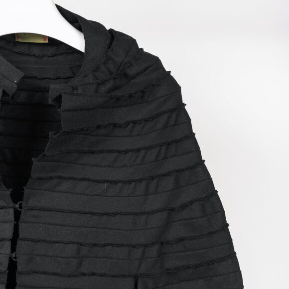 Sybilla Black Felt Pieced-Striped Coat - Picture 4 of 8